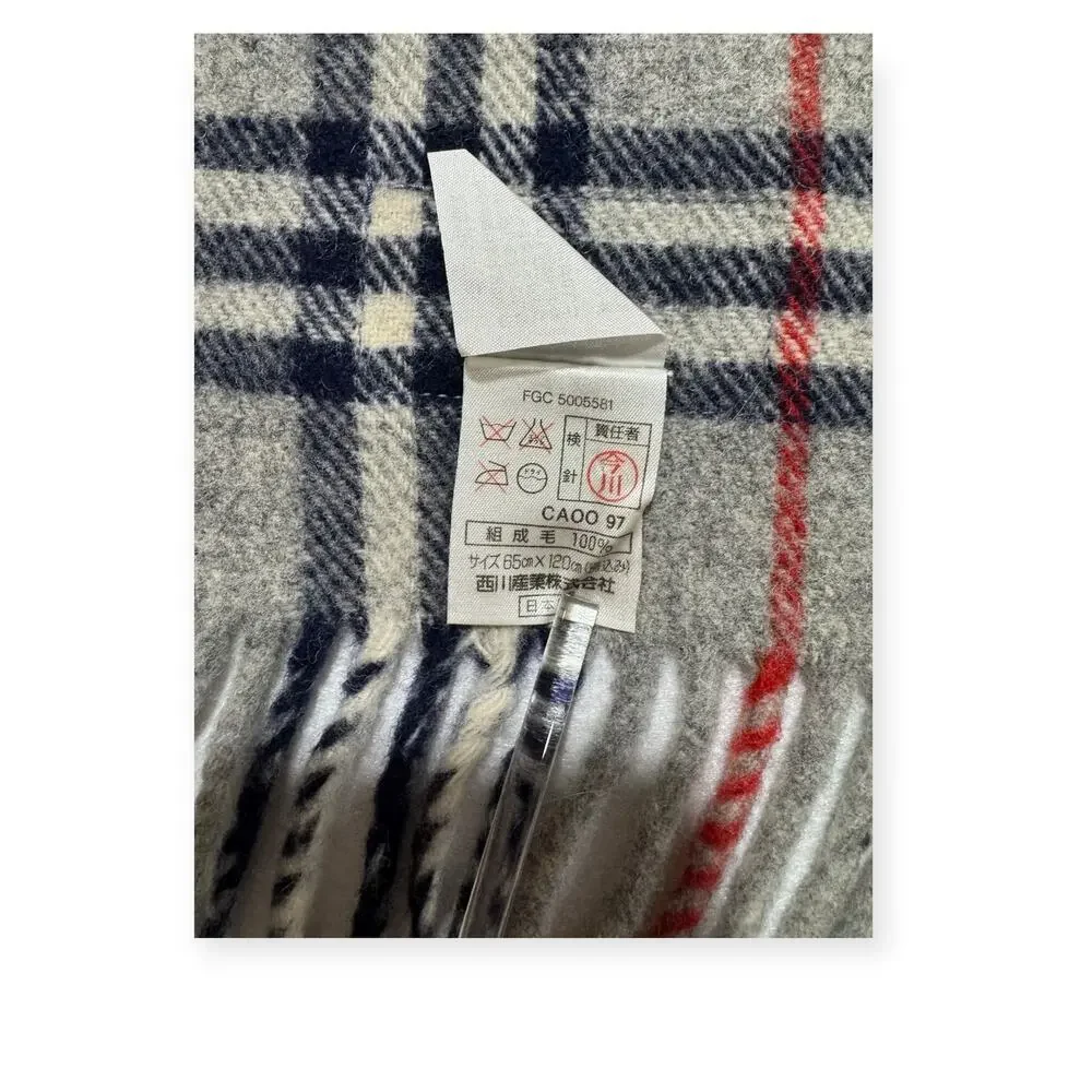🔴 Burberry Blanket Shawl Scarf - Burberrys Nova Check Grey